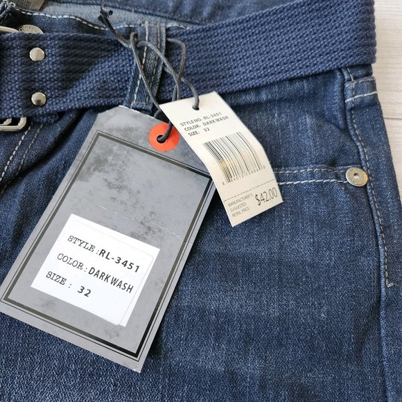 Men's Distressed Dark Blue Wash Denim Shorts Skinny Fit - Picture 4 of 11